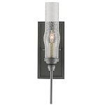 Бра с прозрачным плафоном на сером каркасе Elegant Gray Lamp варинант исполнения - 2 | Loft Concept в Рязани