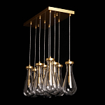 Люстра с 9-ю прозрачными стеклянными плафонами в форме капли Lucid Rain  варинант исполнения - 9 | Loft Concept в Рязани