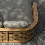 Дизайнерский уличный диван из массива дерева с плетеной спинкой PALINFRASCA Sofa варинант исполнения - 5 | Loft Concept в Рязани