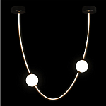 Подвесной светильник в форме дуги с белыми шарообразными плафонами Flos Wireline Lighting варинант исполнения - 3 | Loft Concept в Рязани