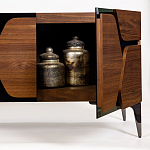 ТВ-тумба с узором из шпона на фасаде Sahara варинант исполнения - 3 | Loft Concept в Рязани