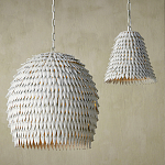 Подвесной светильник белый металлический в форме купола White Natural Lines варинант исполнения - 3 | Loft Concept в Рязани