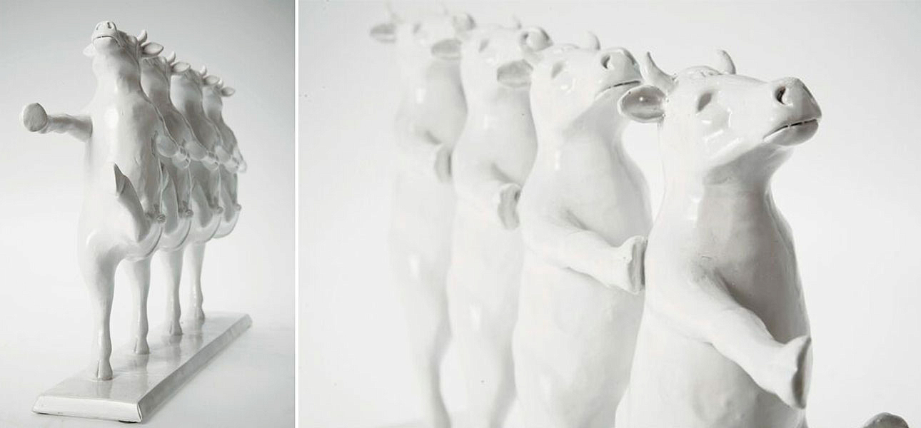 Статуэтка белая March of the Cows Статуэтка белая March of the Cows - Loft-Concept в Рязани