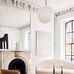 Подвесной светильник в форме шара из белого текстурного стекла Atmosphere варинант исполнения - 4 | Loft Concept в Рязани