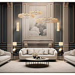 Люстра из 3-х колец с текстурной огранкой Reflection of Reality варинант исполнения - 3 | Loft Concept в Рязани