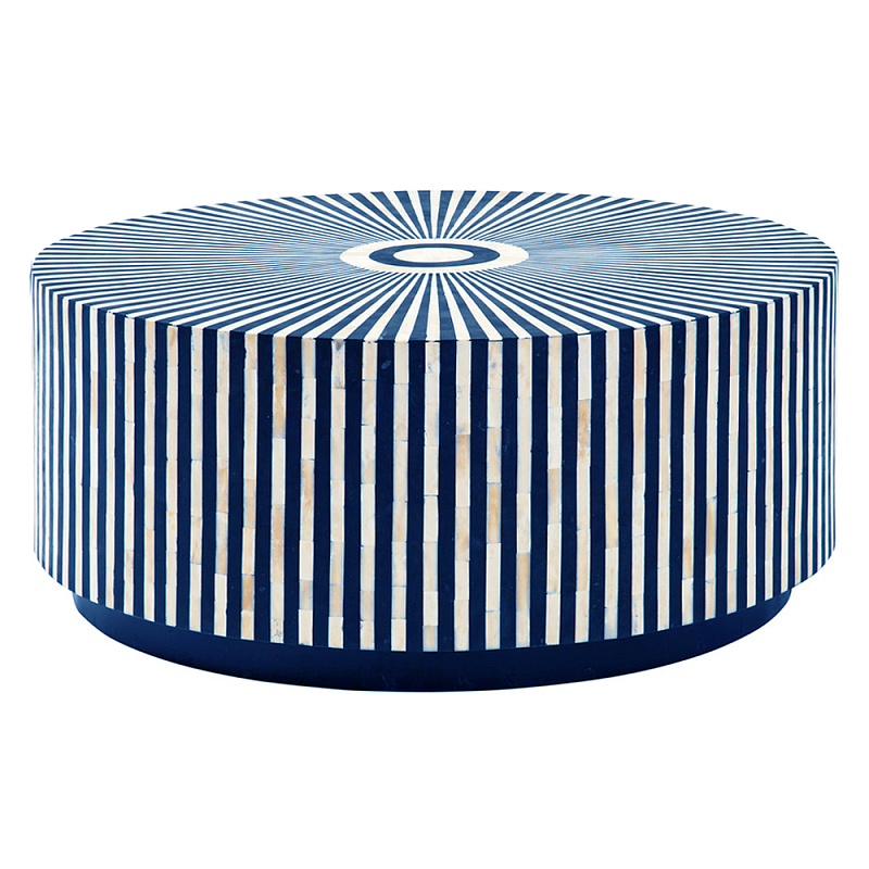 Стол журнальный Mandika Bone Inlay Coffee Table blue Синий Голубой в Рязани | Loft Concept 