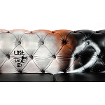 Диван Честерфильд граффити graffiti Orange Sofa натуральная кожа варинант исполнения - 8 | Loft Concept в Рязани