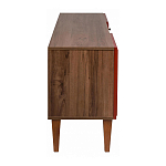 ТВ-тумба красная из массива бука с 2-мя дверками и ящиком Wenge Light варинант исполнения - 3 | Loft Concept в Рязани