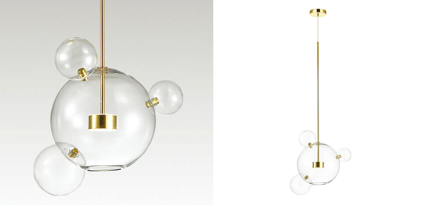 Подвесной светильник Transparent Bubble Pendant Gold 3 Подвесной светильник Transparent Bubble Pendant Gold 3 - Loft-Concept в Рязани