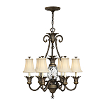 Люстра с 7-ю кремовыми текстильными абажурами Hinkley варинант исполнения - 7 | Loft Concept в Рязани
