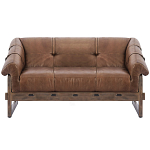 Двухместный диван Duncan винтажная коричневая кожа варинант исполнения - 1 | Loft Concept в Рязани