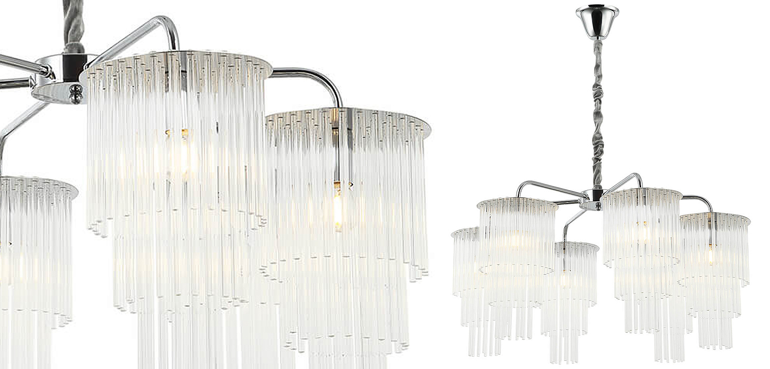 Люстра Harrison Chandelier chrome 6 lamp Люстра Harrison Chandelier chrome 6 lamp - Loft-Concept в Рязани