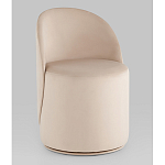 Пуф Loreen со спинкой вращающийся велюр молочный варинант исполнения - 1 | Loft Concept в Рязани