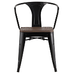 Черный глянцевый стул с сиденьем из натурального дерева TOLIX варинант исполнения - 2 | Loft Concept в Рязани