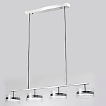 Люстра светодиодная с 4-мя круглыми прозрачными плафонами цилиндрической формы из акрила и стекла с пультом для регулировки света Glass Lamp Chromium варинант исполнения - 4 | Loft Concept в Рязани