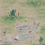 Обои ручная роспись Promenade Special Colourway on pink painted Xuan paper варинант исполнения - 2 | Loft Concept в Рязани