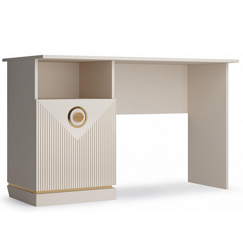 Стол письменный с ящиком и нишей для хранения Satin Furniture Бежево-серый Стол письменный с ящиком и нишей для хранения Satin Furniture Бежево-серый в Рязани | Loft Concept