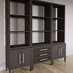 Модульный стеллаж Primo из трех составных элементов Темный орех варинант исполнения - 3 | Loft Concept в Рязани