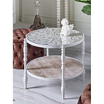 Журнальный столик из натурального дерева в винтажном стиле Openwork Coffee Table варинант исполнения - 6 | Loft Concept в Рязани