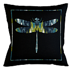 Подушка декоративная стрекоза сине-зеленый узор Ikat Pattern варинант исполнения - 1 | Loft Concept в Рязани