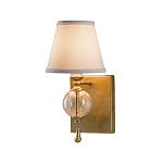 Бра со стеклянным шарообразным декором с пузырьками и бежевым абажуром Feiss варинант исполнения - 1 | Loft Concept в Рязани