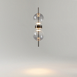 Подвесной светильник с плафоном из стекла с зеркальным градиентом Double Moon варинант исполнения - 6 | Loft Concept в Рязани