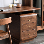 Стол рабочий округлой формы с 3-мя ящиками  Working Moonnut Table варинант исполнения - 7 | Loft Concept в Рязани