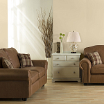 Настольная лампа с фарфоровым основанием бежевого цвета с рисунком и плиссированным абажуром на темной подставке Elstead Lighting варинант исполнения - 11 | Loft Concept в Рязани