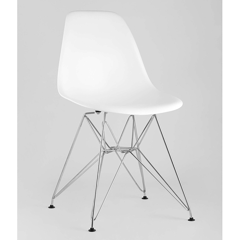 Стул Eames DSR White Белый Серебряный в Рязани | Loft Concept 