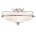 Потолочный светильник со стеклянным плафоном на изогнутых кронштейнах Quoizel  варинант исполнения - 7 | Loft Concept в Рязани