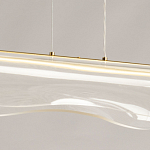 Люстра линейная с прозрачным волнообразным плафоном Wave Line варинант исполнения - 10 | Loft Concept в Рязани