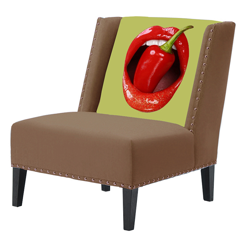FUN Armchair "Chili Pepper" Beige Дизайнерское кресло с цветным принтом Бежевый FUN Armchair "Chili Pepper" Beige Дизайнерское кресло с цветным принтом Бежевый в Рязани | Loft Concept