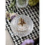 Конфетница прозрачная стеклянная на бронзовых ножках в виде морских коньков с крышкой в виде ракушки Eden Garden варинант исполнения - 4 | Loft Concept в Рязани