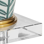 Настольная лампа овальная с тропическим принтом Stylized Aalm Leaves Motif варинант исполнения - 2 | Loft Concept в Рязани