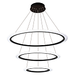 Люстра подвесная светодиодная с тремя черными кольцами и пультом управления Ring Horizontal варинант исполнения - 1 | Loft Concept в Рязани