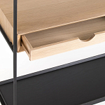 Металлический стеллаж с деревянными полками и ящиками Menzie Metal Wood Rack варинант исполнения - 3 | Loft Concept в Рязани