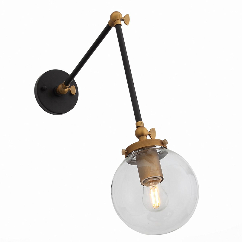 Бра Bistro Globe Clear Glass Bra Gold Long Золотой Бра Bistro Globe Clear Glass Bra Gold Long Золотой в Рязани | Loft Concept