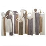 Настенный декор с бахромой белого и бежевого цвета Abstraction I варинант исполнения - 3 | Loft Concept в Рязани