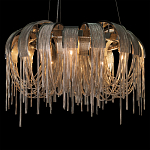 Люстра подвесная круглая с изогнутыми металлическими дугами и ниспадающими цепочками 65 см Atlantis Chain варинант исполнения - 14 | Loft Concept в Рязани
