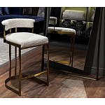 Стул барный букле бежевый с каркасом цвета матовое золото Tactility варинант исполнения - 5 | Loft Concept в Рязани