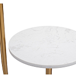 Торшер с мраморным столиком и золотым плафоном Ezio Floor Lamp варинант исполнения - 2 | Loft Concept в Рязани