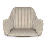 Барный стул со спинкой и подлокотниками на 4-х коричневых деревянных ножках Бежевый Велюр Ava Charm варинант исполнения - 4 | Loft Concept в Рязани