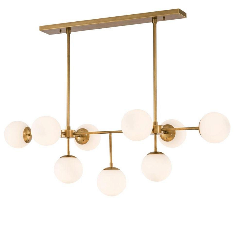 Люстра Chandelier Lux Латунь Античная полированная Белый Люстра Chandelier Lux Латунь Античная полированная Белый в Рязани | Loft Concept