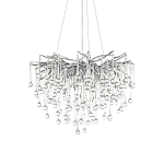 Люстра подвесная с прозрачными стеклянными подвесками в форме капель Диаметр 60 см Droplet Chandelier варинант исполнения - 14 | Loft Concept в Рязани