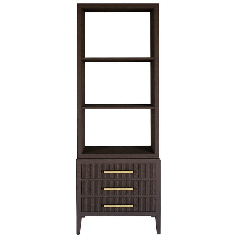 Этажерка Primo с ящиками шпон Темный орех Темный дуб Золотой в Рязани | Loft Concept 