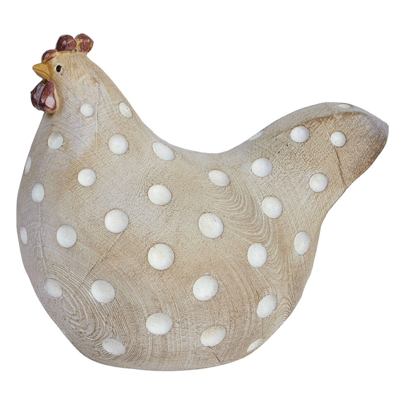 Статуэтка курица с текстурной поверхностью бежевого цвета Rustic Chicken Красный Бежевый Белый в Рязани | Loft Concept 