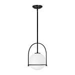 Подвесной светильник с белым плафоном в форме шара в арочной подвеске Hinkley варинант исполнения - 1 | Loft Concept в Рязани