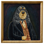 Картина в квадратной раме Chinoiserie Spaniel Dog Portrait варинант исполнения - 1 | Loft Concept в Рязани