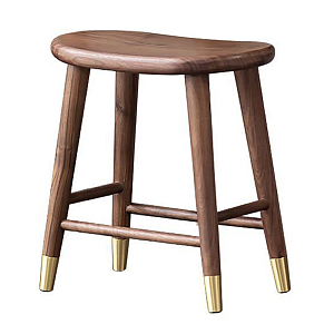 Табурет деревянный на золотистых ножках Moon Walnut Furniture