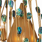 Бра настенное золотое с декором из бирюзовых элементов Peacock Tail варинант исполнения - 1 | Loft Concept в Рязани